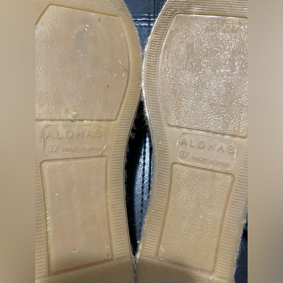 Alohas Espadrilles, Crossed Black Leather, EU size 37/US size 6.5 - Picture 14 of 16